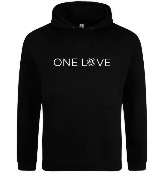 Мужская толстовка (худи) Volkswagen one love Черный фото