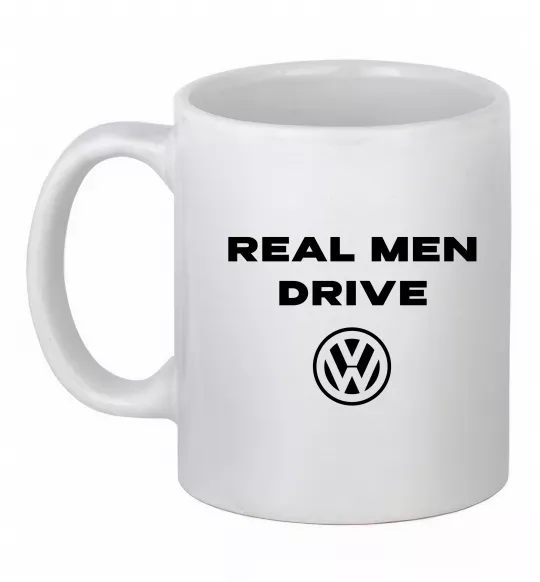 Чашка керамическая Real men drive Volkswagen Белый фото