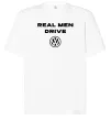 Футболка Оверсайз Real men drive Volkswagen Белый фото