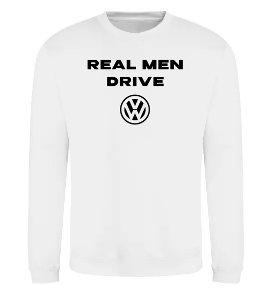 Світшот Real men drive Volkswagen Білий фото