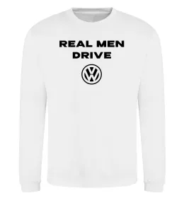 Свитшот Real men drive Volkswagen Белый фото