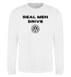 Світшот Real men drive Volkswagen Білий фото