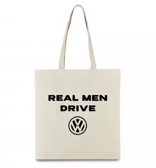 Еко-сумка Real men drive Volkswagen Бежевий фото