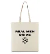 Еко-сумка Real men drive Volkswagen Бежевий фото