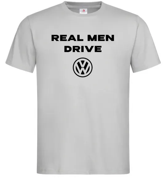 Чоловіча футболка Real men drive Volkswagen Сірий фото