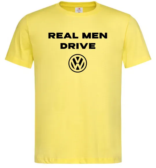 Чоловіча футболка Real men drive Volkswagen Лимонний фото