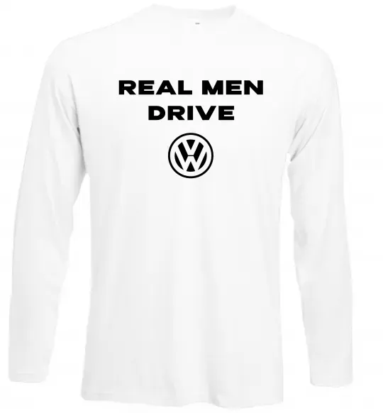 Лонгслів Real men drive Volkswagen Білий фото