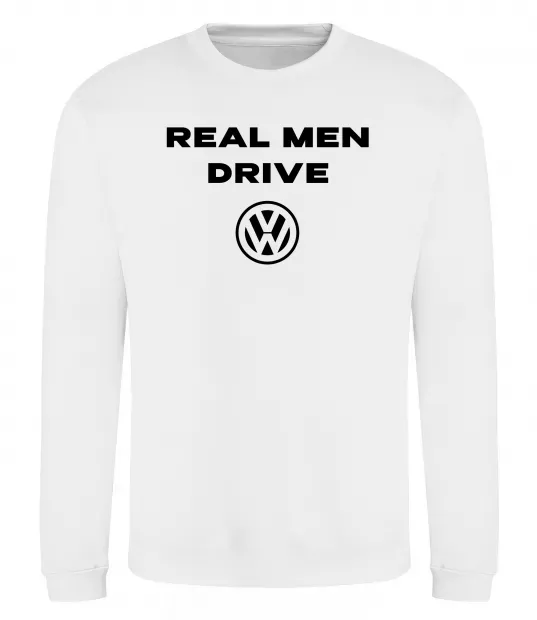 Світшот Real men drive Volkswagen Білий фото