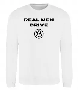 Свитшот Real men drive Volkswagen Белый фото