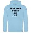 Мужская толстовка (худи) Real men drive Volkswagen Голубой фото