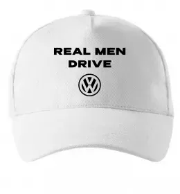 Кепка Real men drive Volkswagen Белый фото