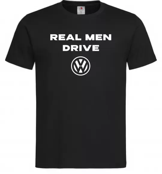 Чоловіча футболка Real men drive Volkswagen Чорний фото