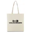 Эко-сумка I <3 Volkswagen Бежевый фото