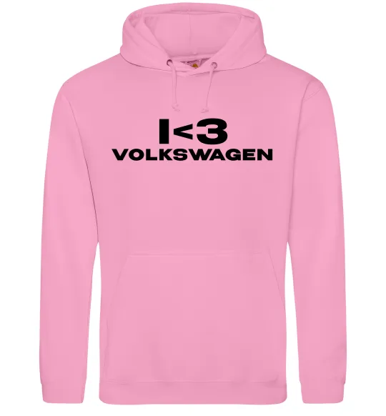 Мужская толстовка (худи) I <3 Volkswagen Розовый фото
