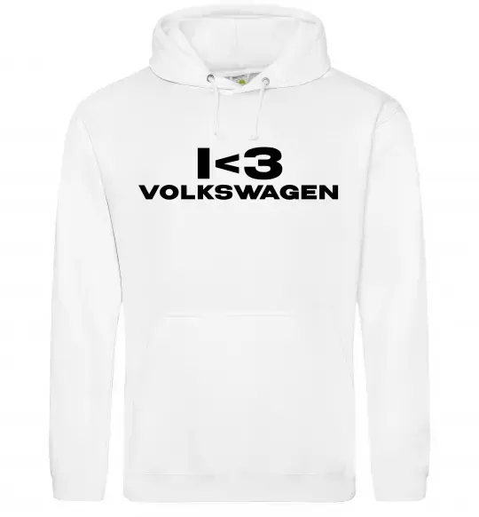 Мужская толстовка (худи) I <3 Volkswagen Белый фото