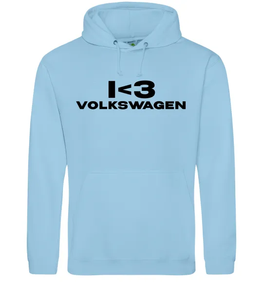 Мужская толстовка (худи) I <3 Volkswagen Голубой фото