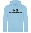 Мужская толстовка (худи) I <3 Volkswagen Голубой фото