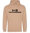 Женская толстовка (худи) I <3 Volkswagen Песочный фото