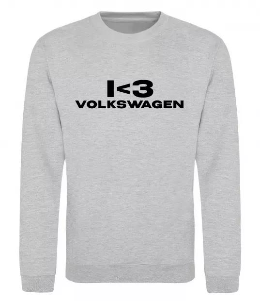 Свитшот I <3 Volkswagen Серый меланж фото