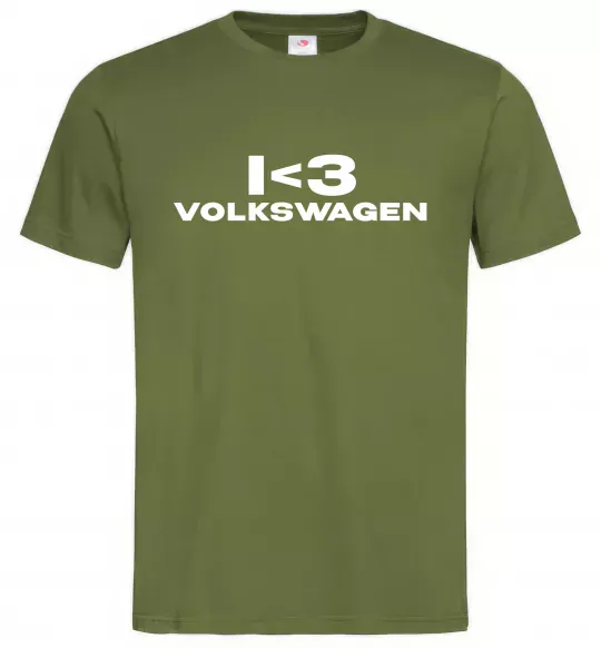 Чоловіча футболка I <3 Volkswagen Оливковий фото
