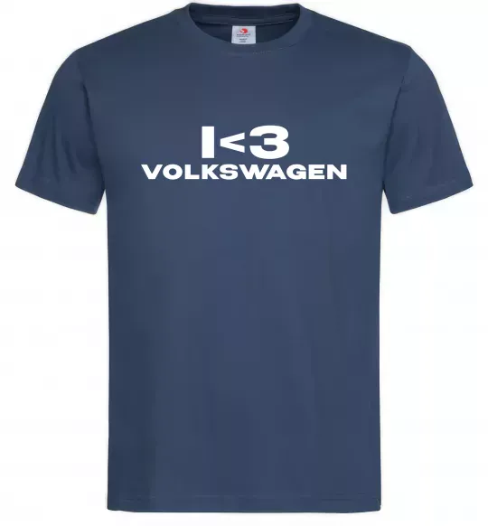 Чоловіча футболка I <3 Volkswagen Темно-синій фото