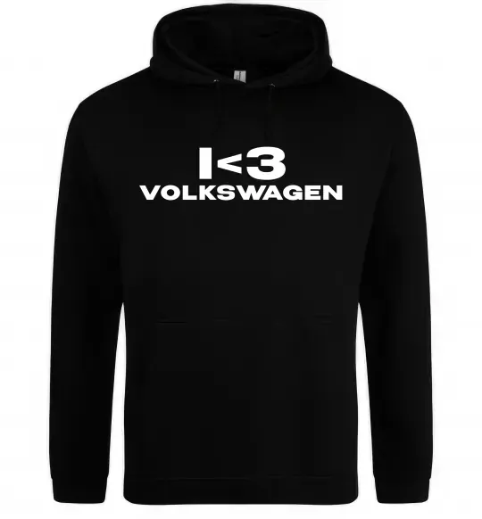 Мужская толстовка (худи) I <3 Volkswagen Черный фото