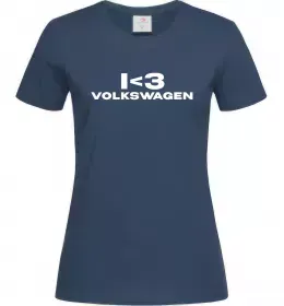 Женская футболка I <3 Volkswagen Темно-синий фото