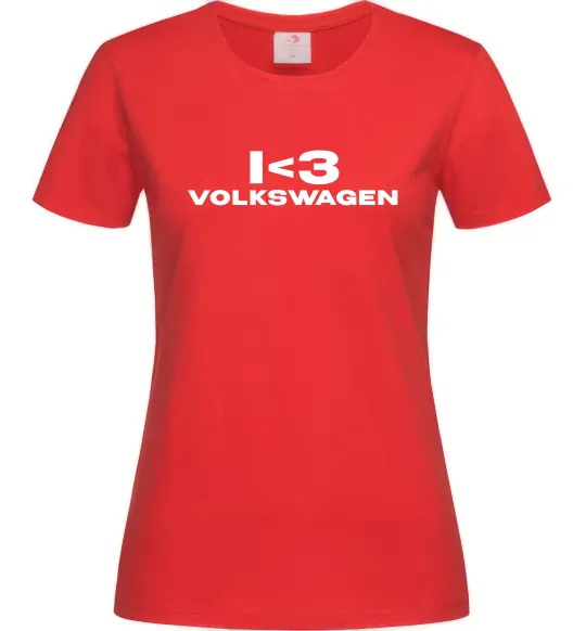Женская футболка I <3 Volkswagen Красный фото