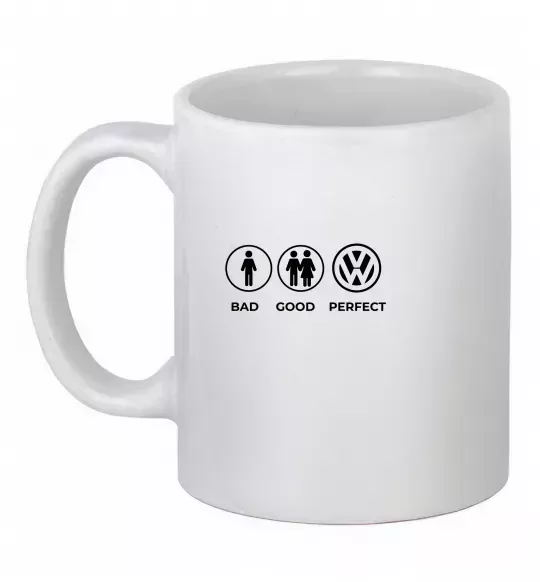 Чашка керамічна Bad Good Volkswagen Білий фото