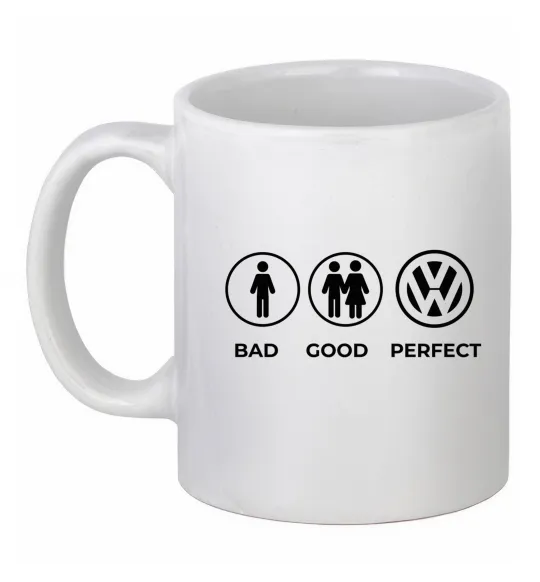 Чашка керамічна Bad Good Volkswagen Білий фото
