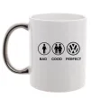 Чашка з кольоровою ручкою Bad Good Volkswagen Срібло фото