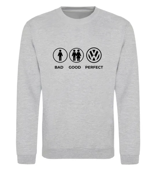Свитшот Bad Good Volkswagen Серый меланж фото