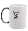 Чашка с цветной ручкой Born to drive Volkswagen Серебро фото