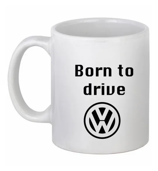 Чашка керамическая Born to drive Volkswagen Белый фото