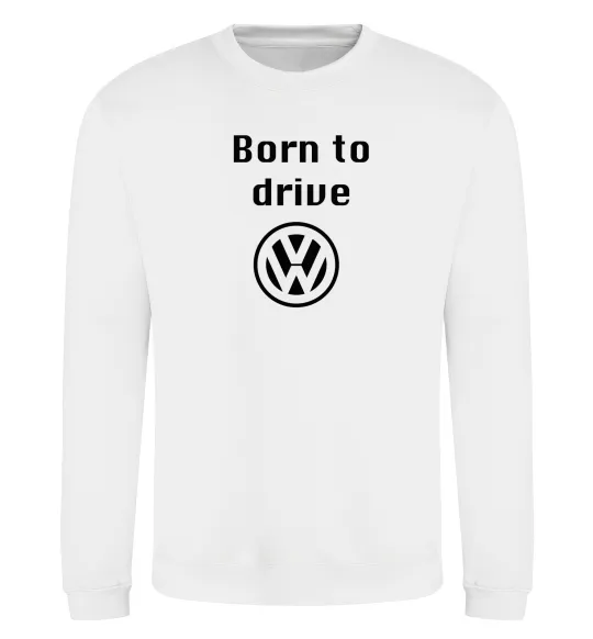 Світшот Born to drive Volkswagen Білий фото
