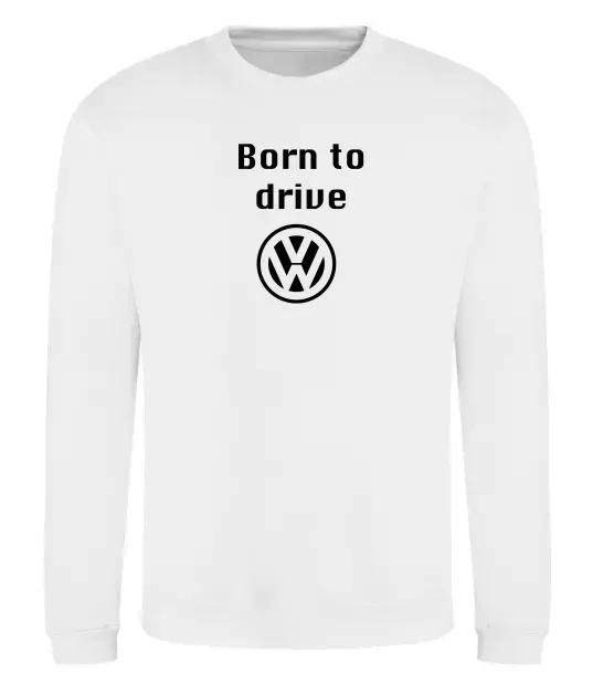 Свитшот Born to drive Volkswagen Белый фото