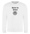Свитшот Born to drive Volkswagen Белый фото