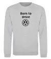 Свитшот Born to drive Volkswagen Серый меланж фото