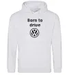 Мужская толстовка (худи) Born to drive Volkswagen Серый меланж фото
