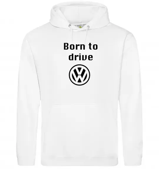 Женская толстовка (худи) Born to drive Volkswagen Белый фото