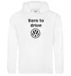 Женская толстовка (худи) Born to drive Volkswagen Белый фото