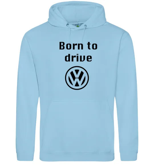Женская толстовка (худи) Born to drive Volkswagen Голубой фото
