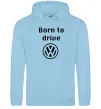 Женская толстовка (худи) Born to drive Volkswagen Голубой фото