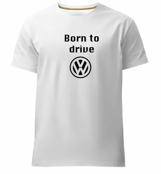 Мужская премиум футболка Born to drive Volkswagen Белый фото