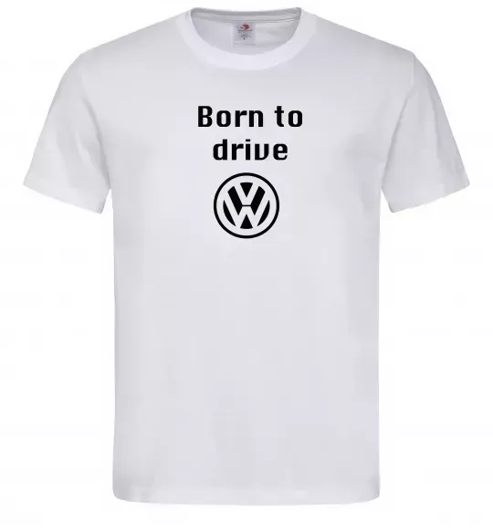 Мужская футболка Born to drive Volkswagen Белый фото