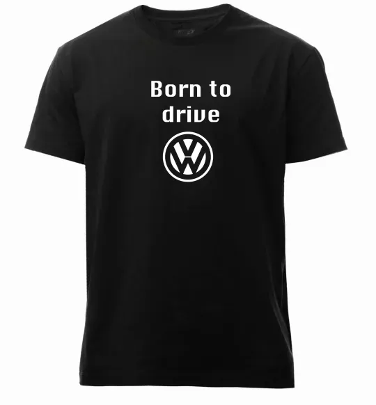 Мужская премиум футболка Born to drive Volkswagen Черный фото