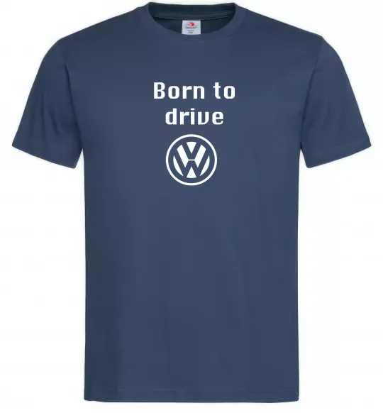 Мужская футболка Born to drive Volkswagen Темно-синий фото