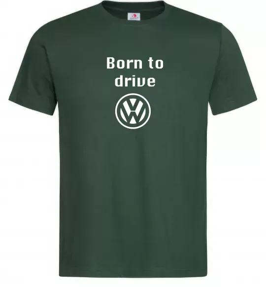 Мужская футболка Born to drive Volkswagen Темно-зеленый фото