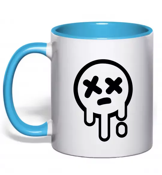 Чашка с цветной ручкой Brawl stars smile Голубой фото