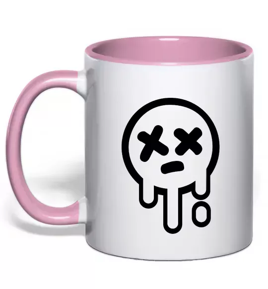 Чашка с цветной ручкой Brawl stars smile Нежно розовый фото